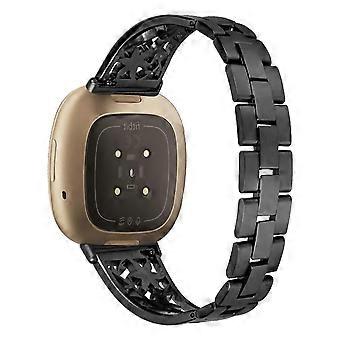 Ruostumattomasta teräksestä valmistettu meritähti Strassi Decor -kellon hihnan vaihto Fitbit Versa 3 / Sense