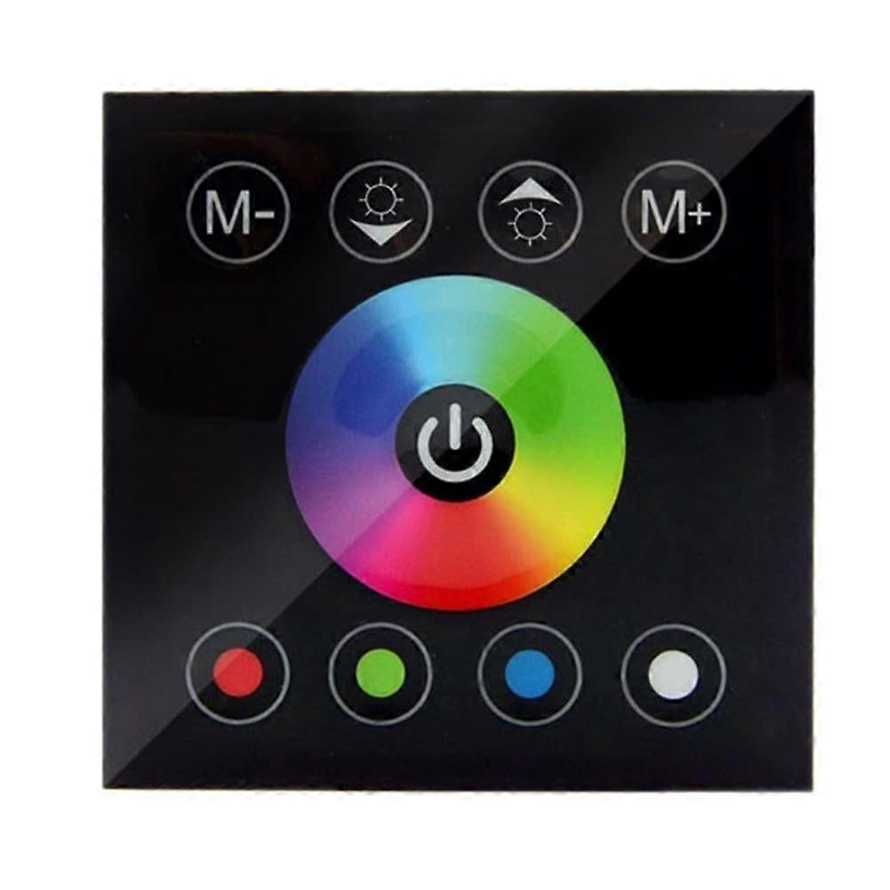 LED Strip Light Controller DC12V24V RGBW Touch Sensitive Glass Panel Wall Mounted Dimmer Black