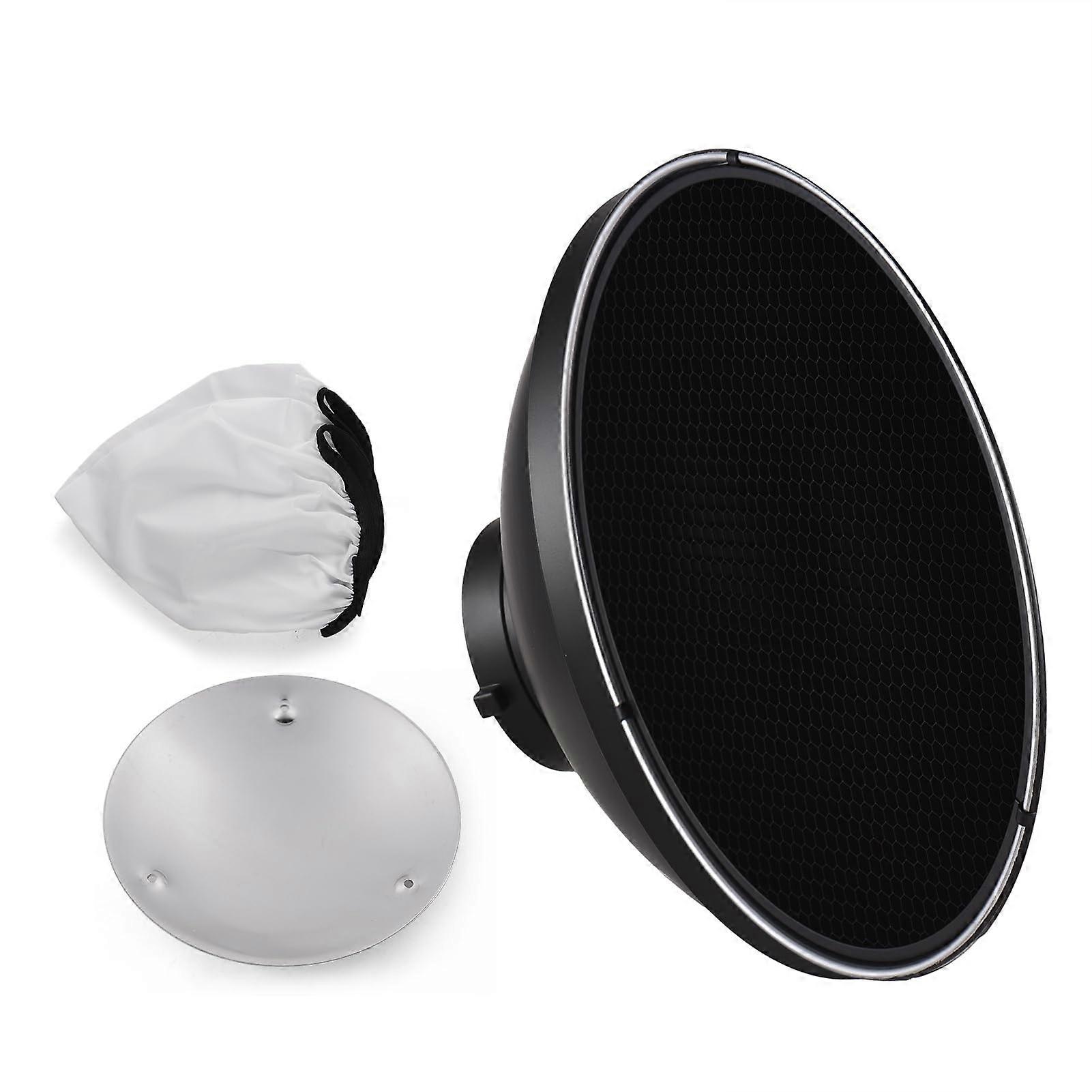 30cm Studio Reflector with Diffuser and Honeycomb Grid for Bowens Mount Portrait Photography