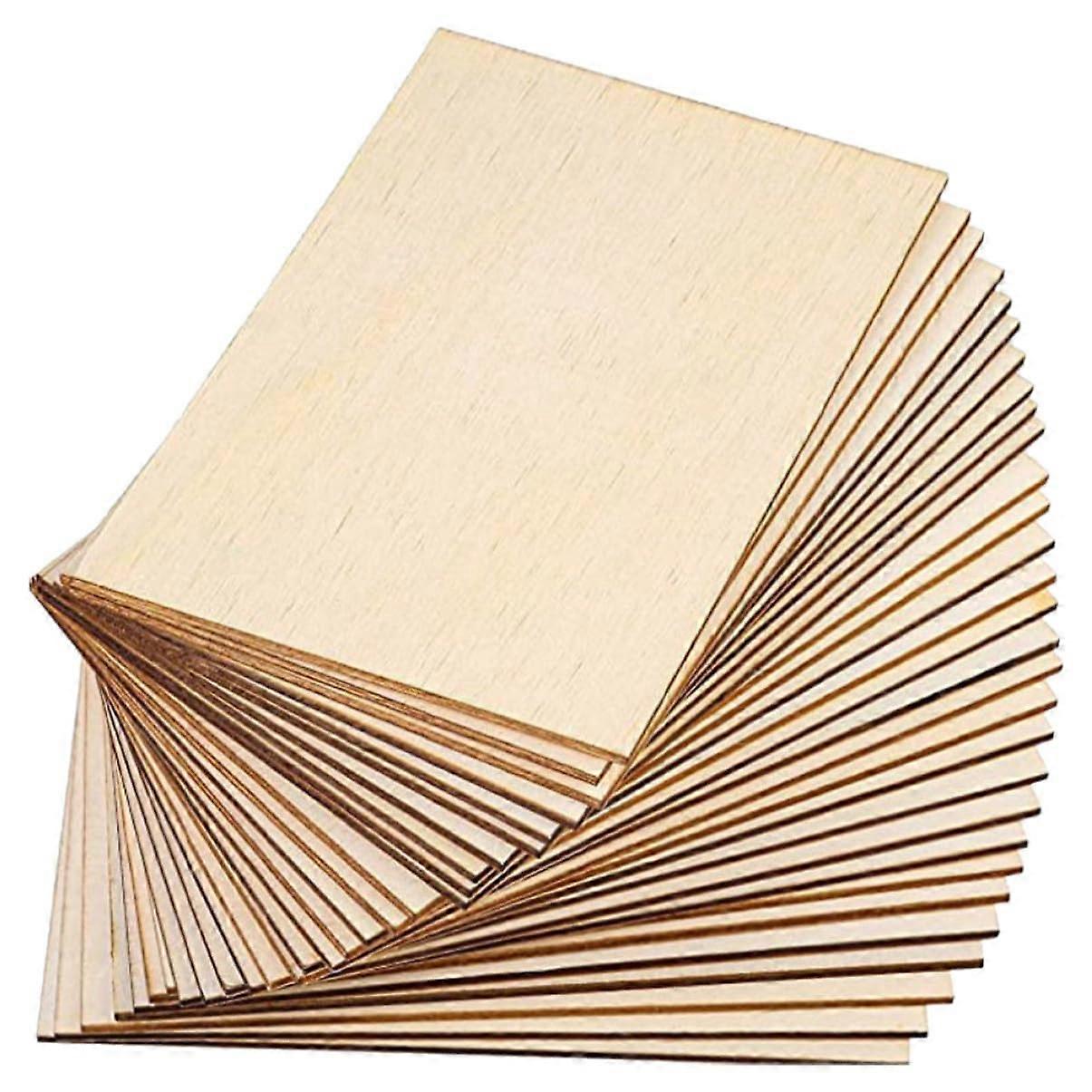 60pcs Unfinished Wooden Rectangles for DIY Crafts, Home Decor and Creative Projects