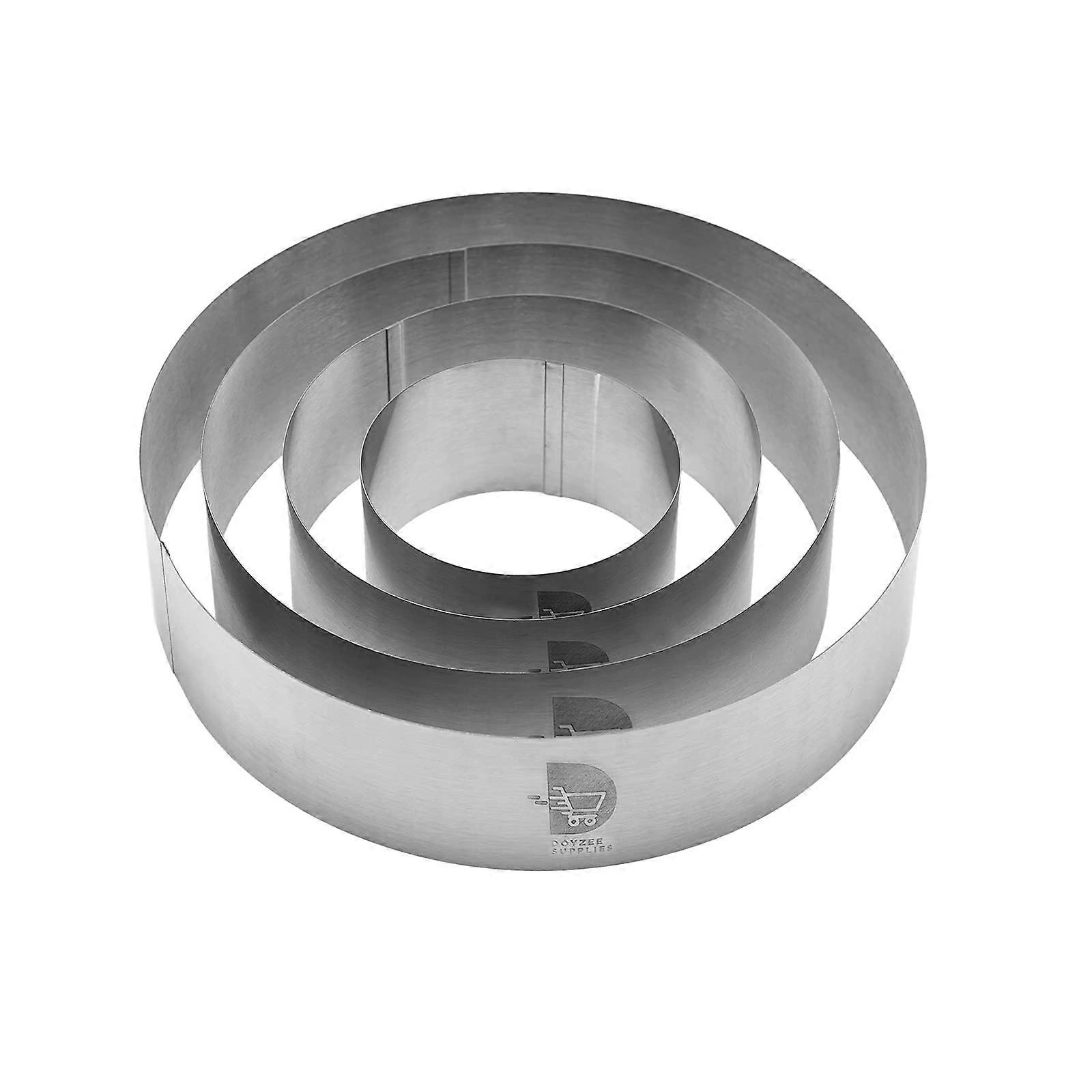 Cake Ring Molds Set Stainless Steel Multiple Sizes 4/6/8/10 Inch Pastry Mousse Baking