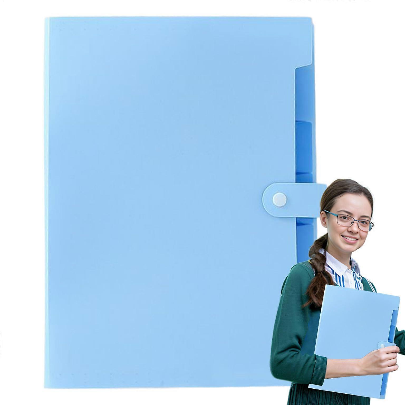 A4 File Folder with 7 Pockets, Color Labels Document Organizer for Office, School, Invoices