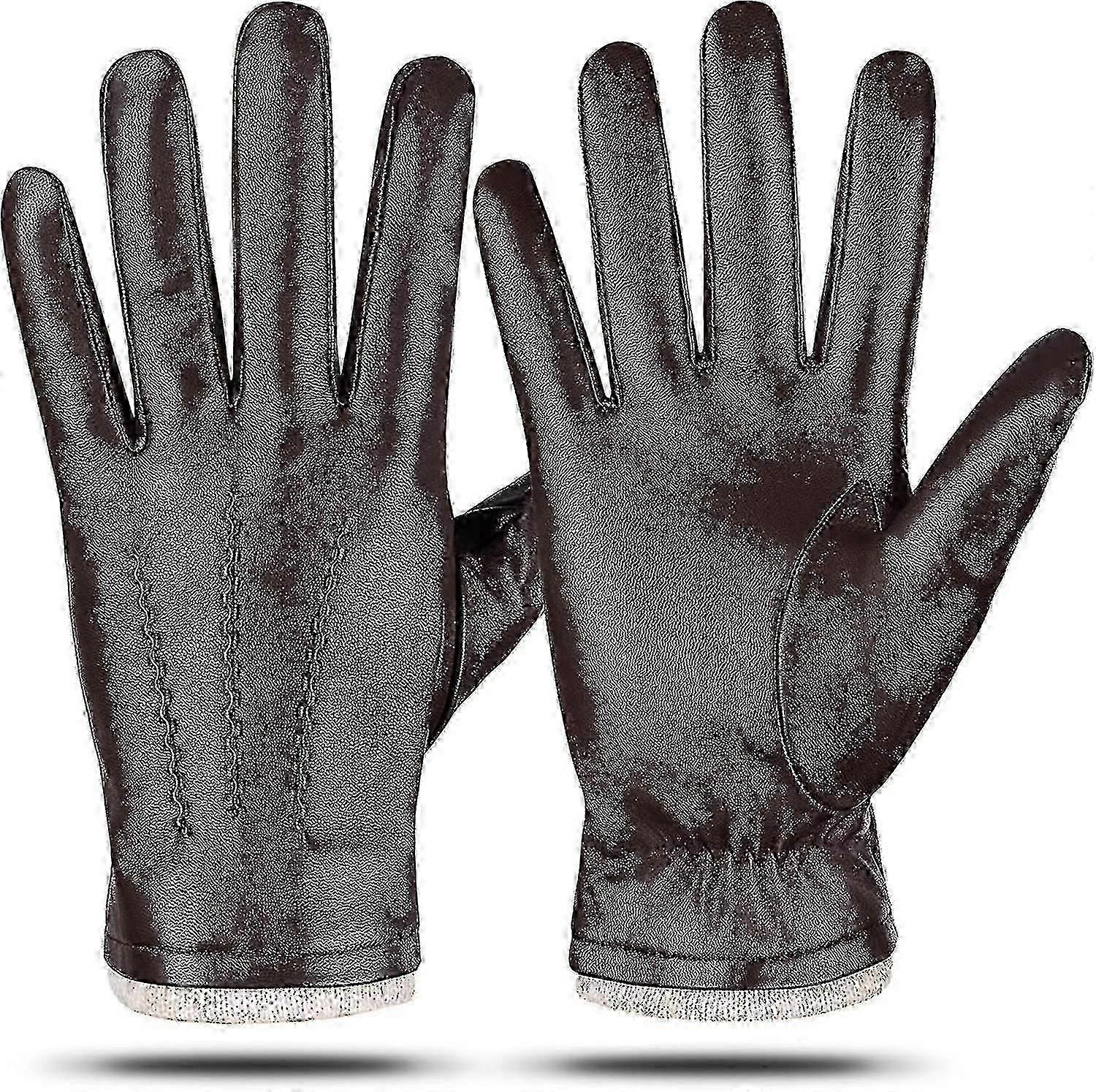 Winter Genuine Sheepskin Leather Gloves For Men. Warm Touchscreen Texting