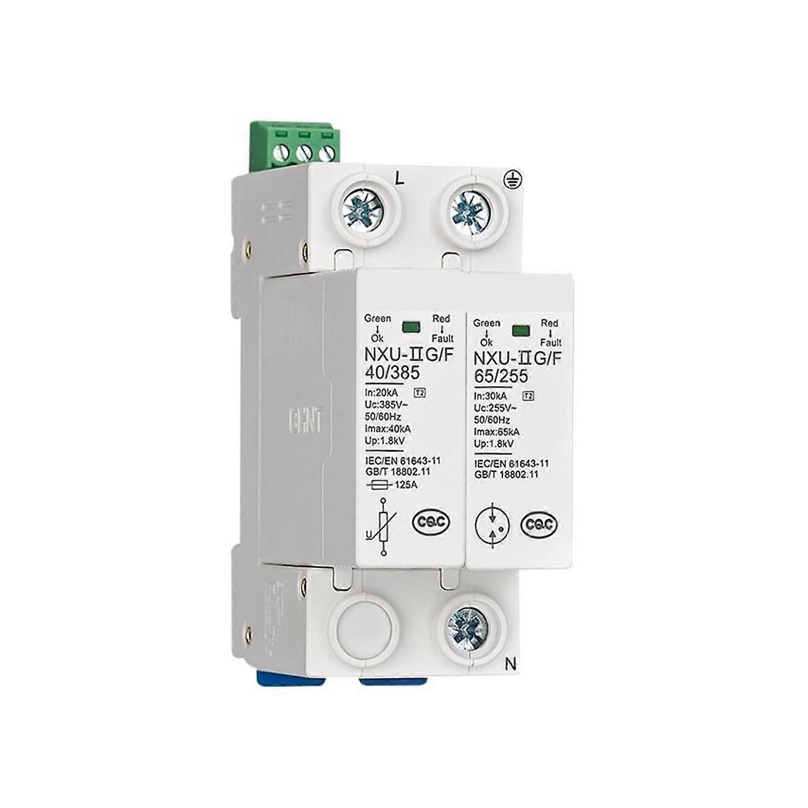 440V 100kA Surge Protector 1P+N for Single Phase Systems,  Capacity Lightning Protection