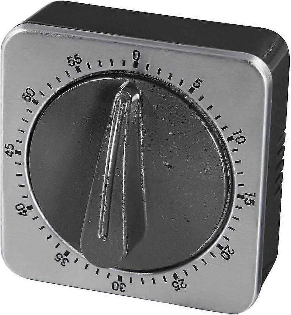 Analogue Timer with Timer Function, Egg Timer, Stainless Steel, Silver