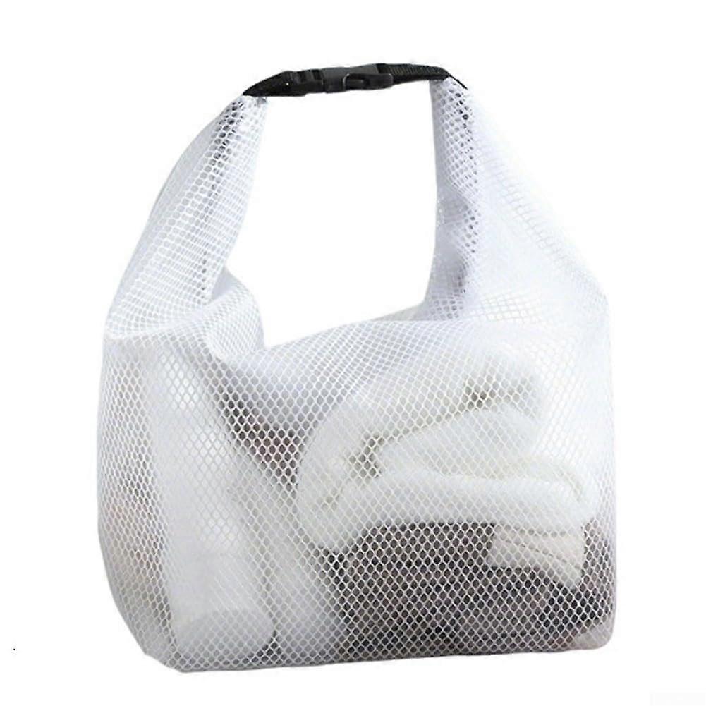 Waterproof Gym Bag with Spacious Capacity for Swimming Gear, Lightweight Foldable Drawstring (White L)