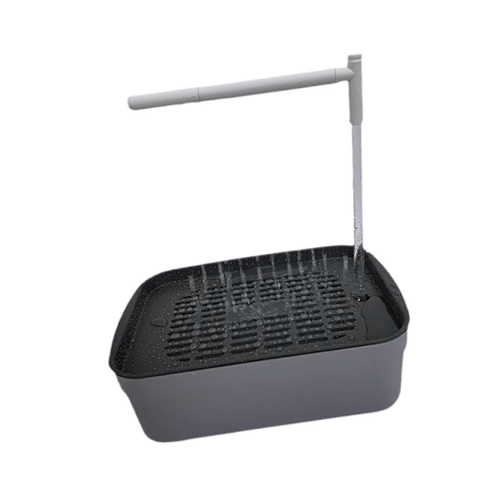 Automatic Bird Bath for Parrots with Rainfall Shower and Warm Water, Indoor Easy Clean Black