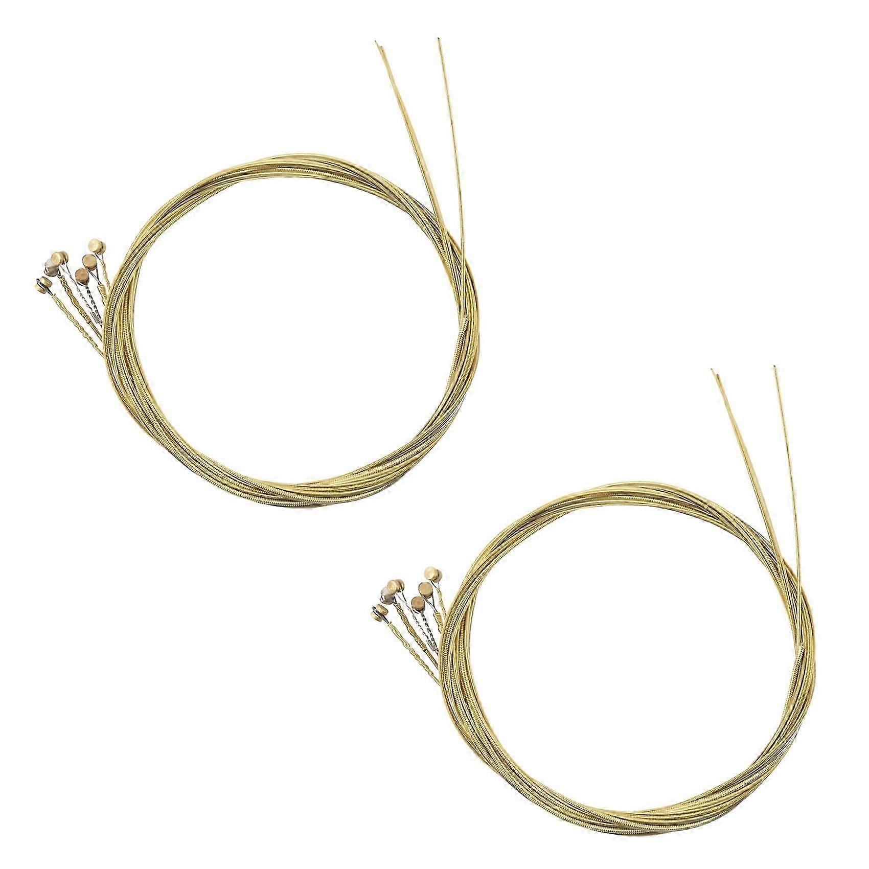 12 Pcs Steel Strings Replacement for Acoustic Guitar Silver+Brass