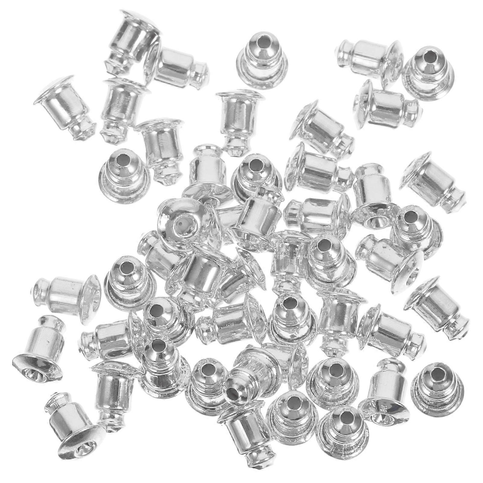Copper Earring Backs for Earrings Use 50Pcs Silver Antislip Replacement Backs