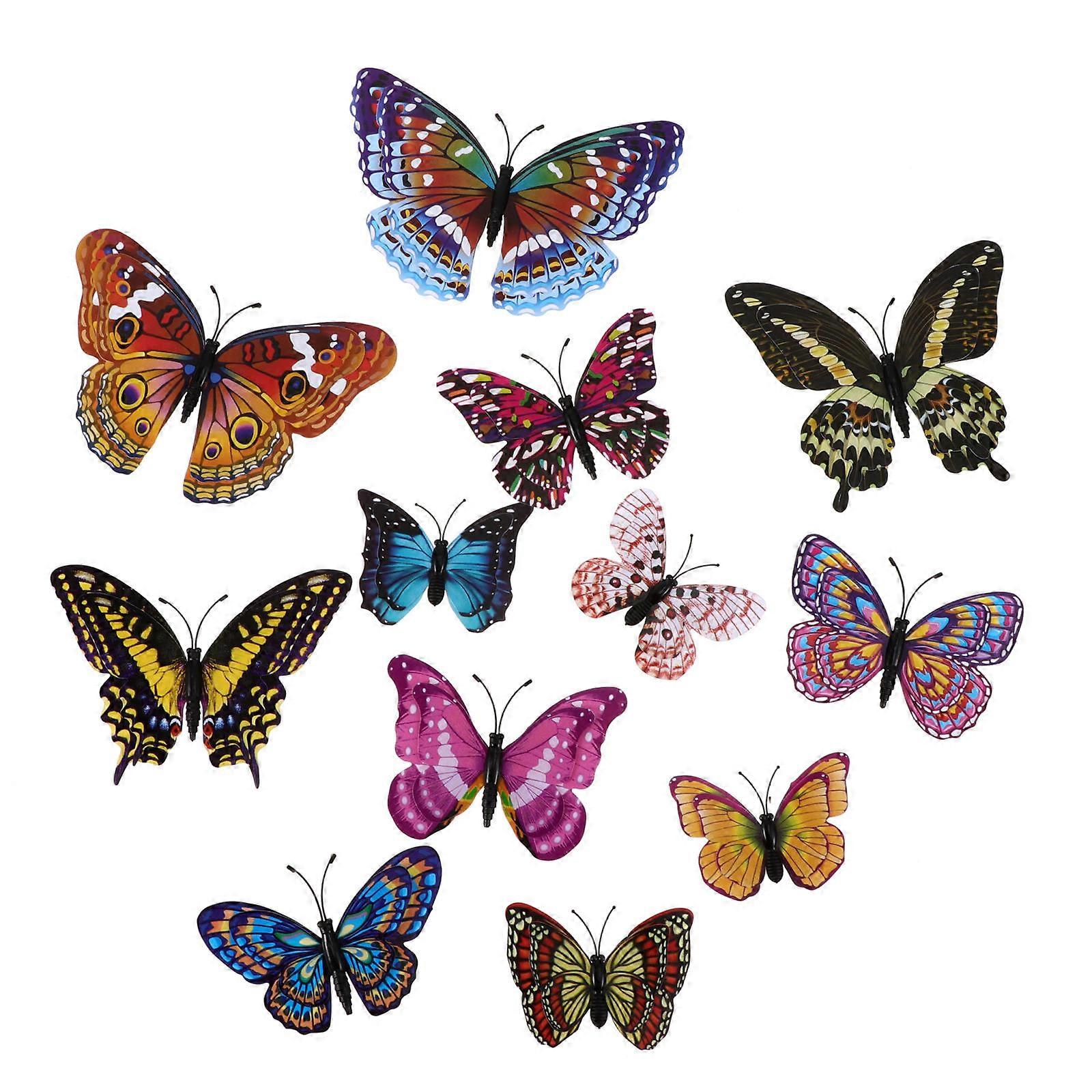 Plastic Simulation Butterflies Stickers for Luminous Wall Art 24Pcs
