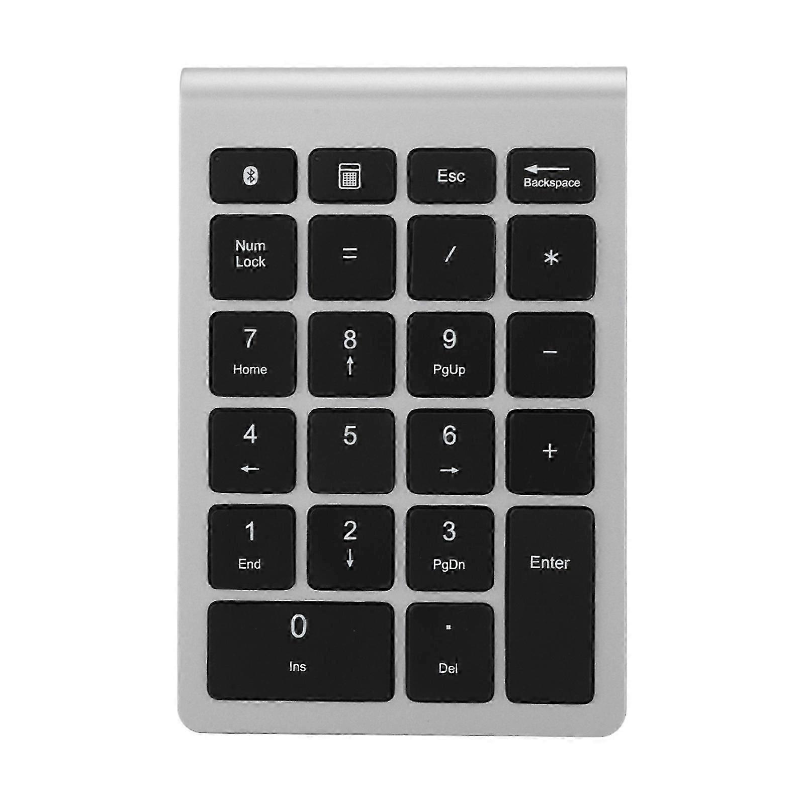BT304 22 Keys Mini Wireless Numeric Keypad, Bluetooth 3.0 Compatible, Silver and Black