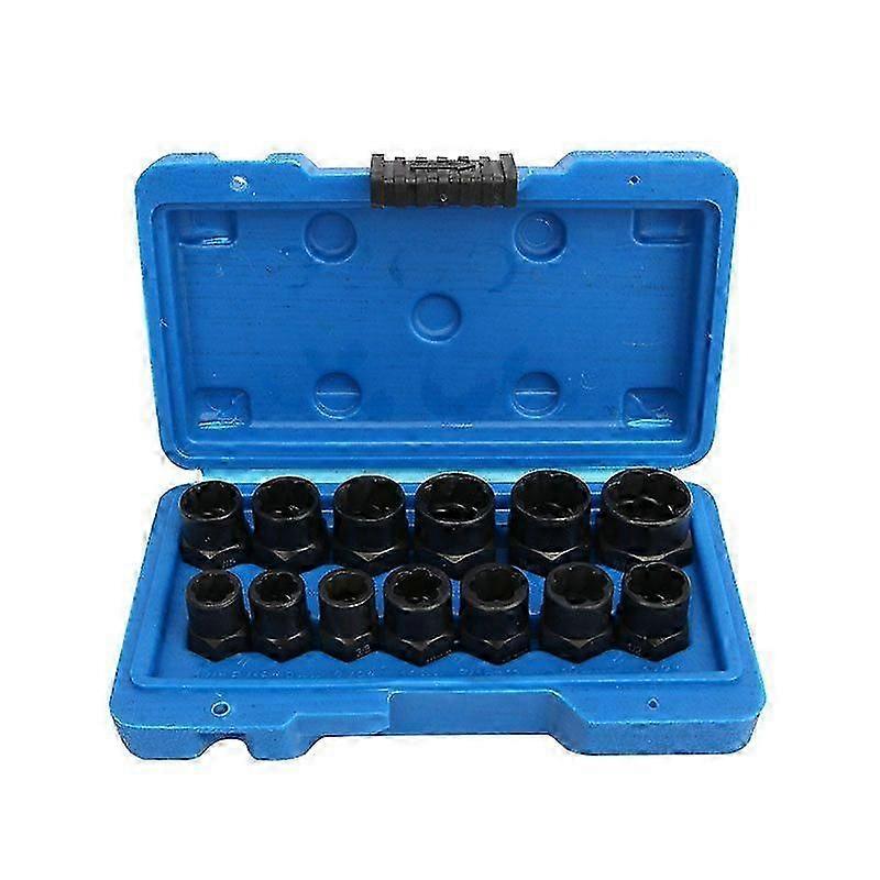 13Pcs Twist Socket Set - 29mm Damaged Bolt Extractor - For Removing Locking Wheel Nuts,Bla
