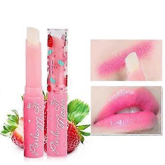 Baume à lèvres à la fraise qui change de couleur, réduit les ridules et hydrate les lèvres