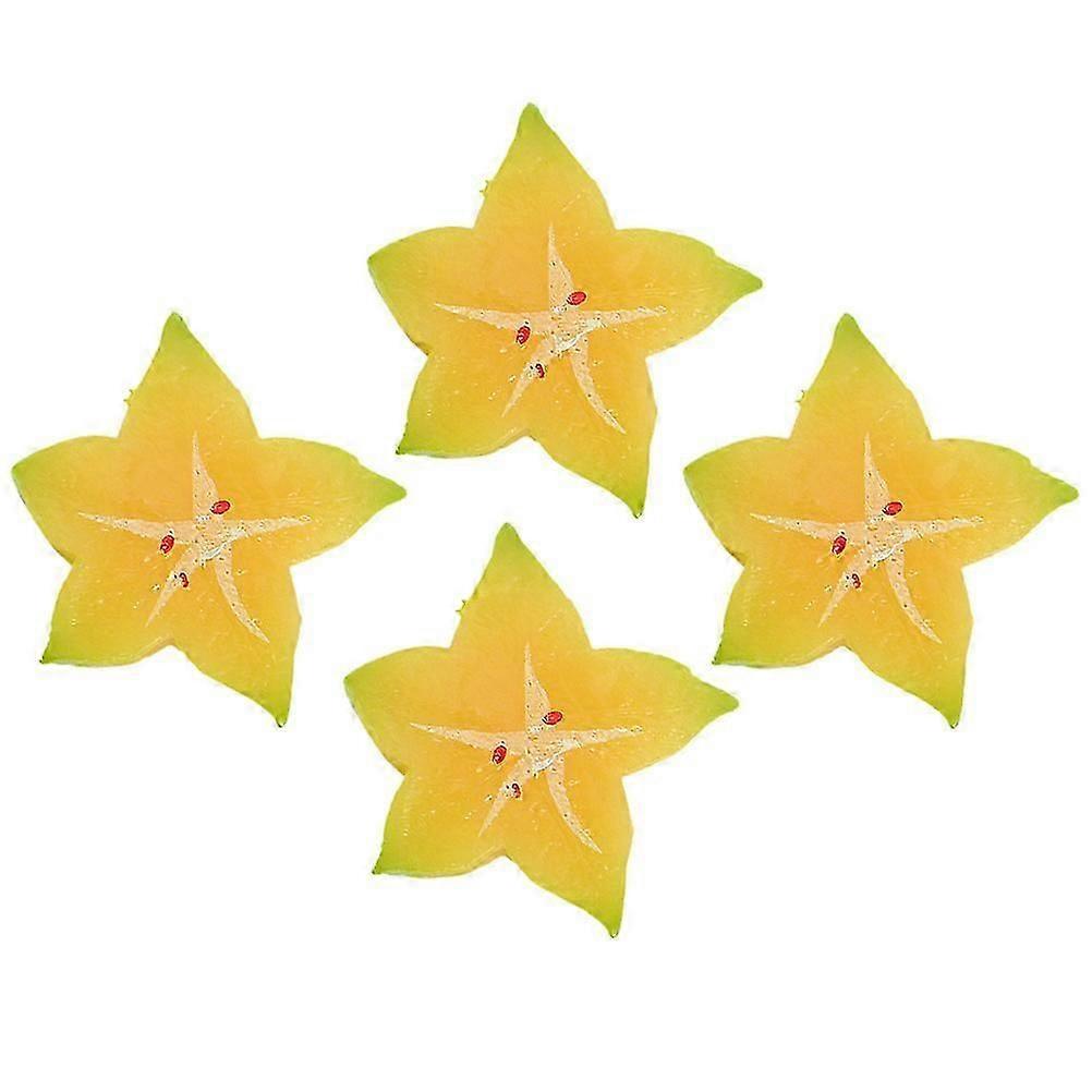 Artificial Models for Decor 4Pcs Fake Mini Starfruit PVC