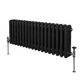 Traditional 3 Column Radiator 300mm x 832mm Modern Central Heating Heater Matt Black Carbon Steel