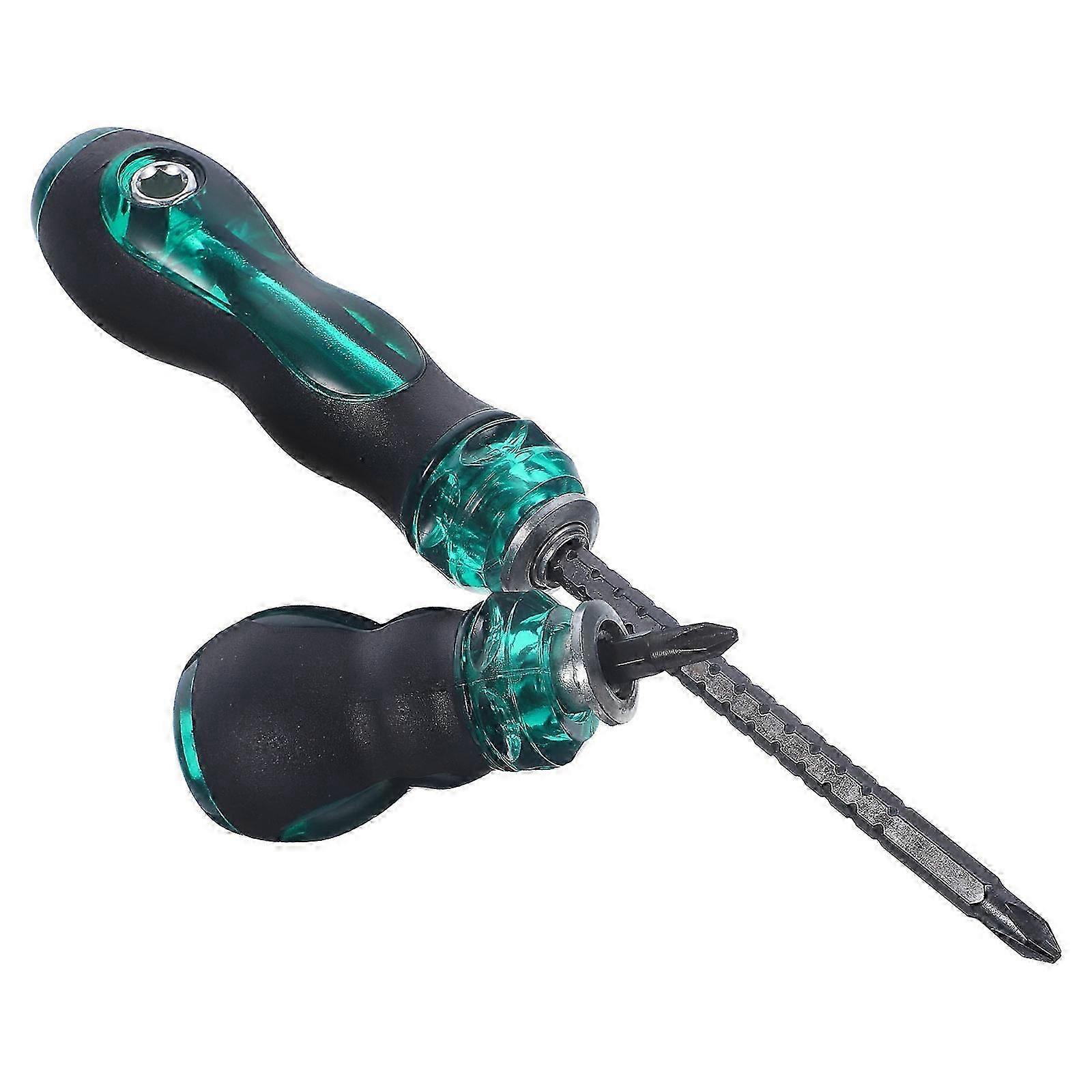 Multi-Purpose Adjustable Screwdriver, Non-Slip Handle, Dark Green,2Pcs