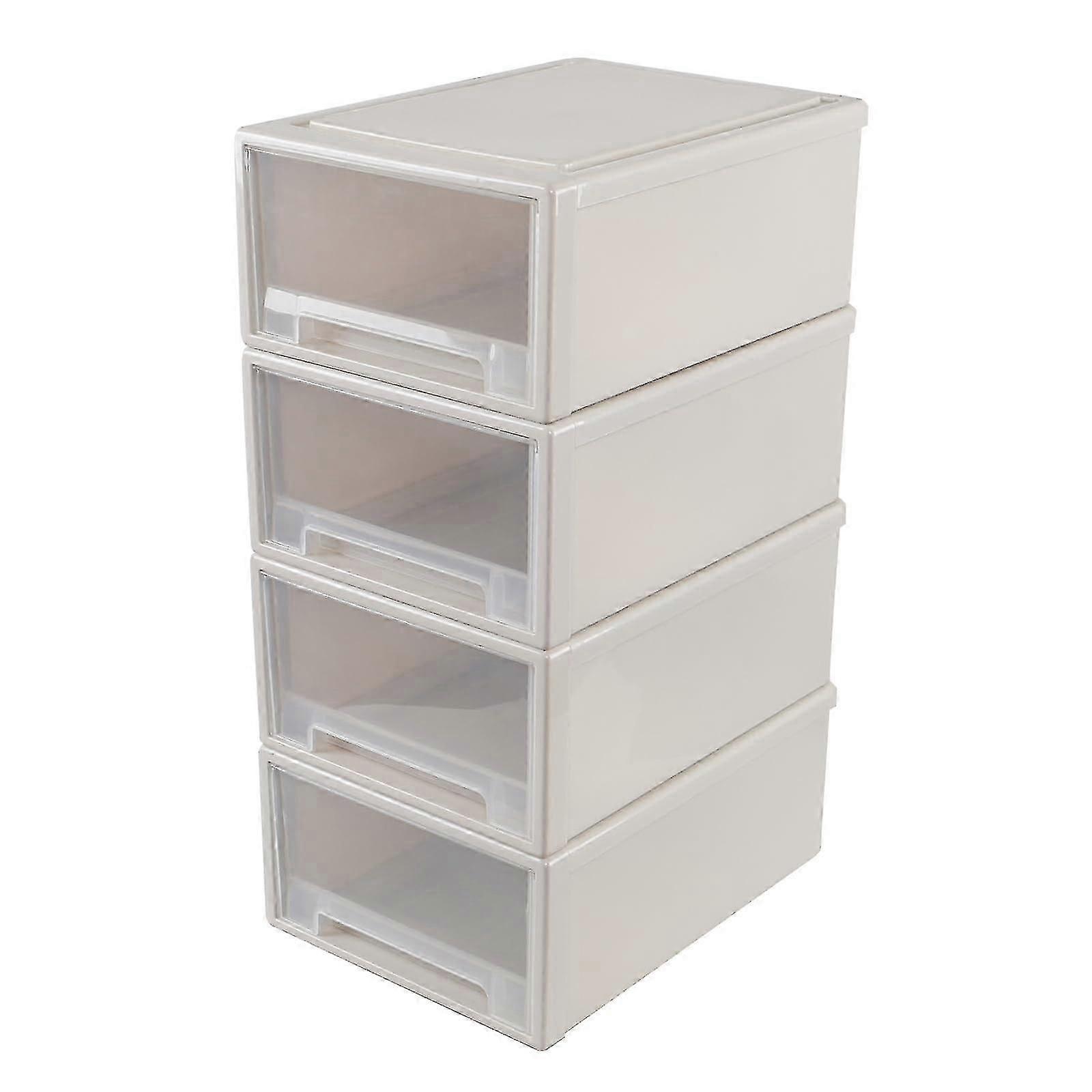 4-Pack Plastic Stacking Storage Drawers, 18 Quart Stackable Organizer Bins for Various Uses