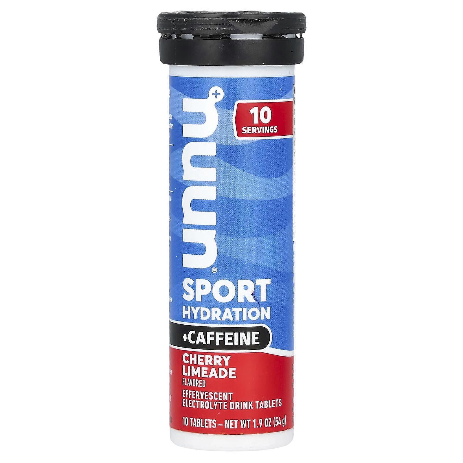 Nuun, Sport Hydration + Caffeine, Effervescent Electrolyte Drink, Cherry Limeade, 10 Tablets, 3-Pack