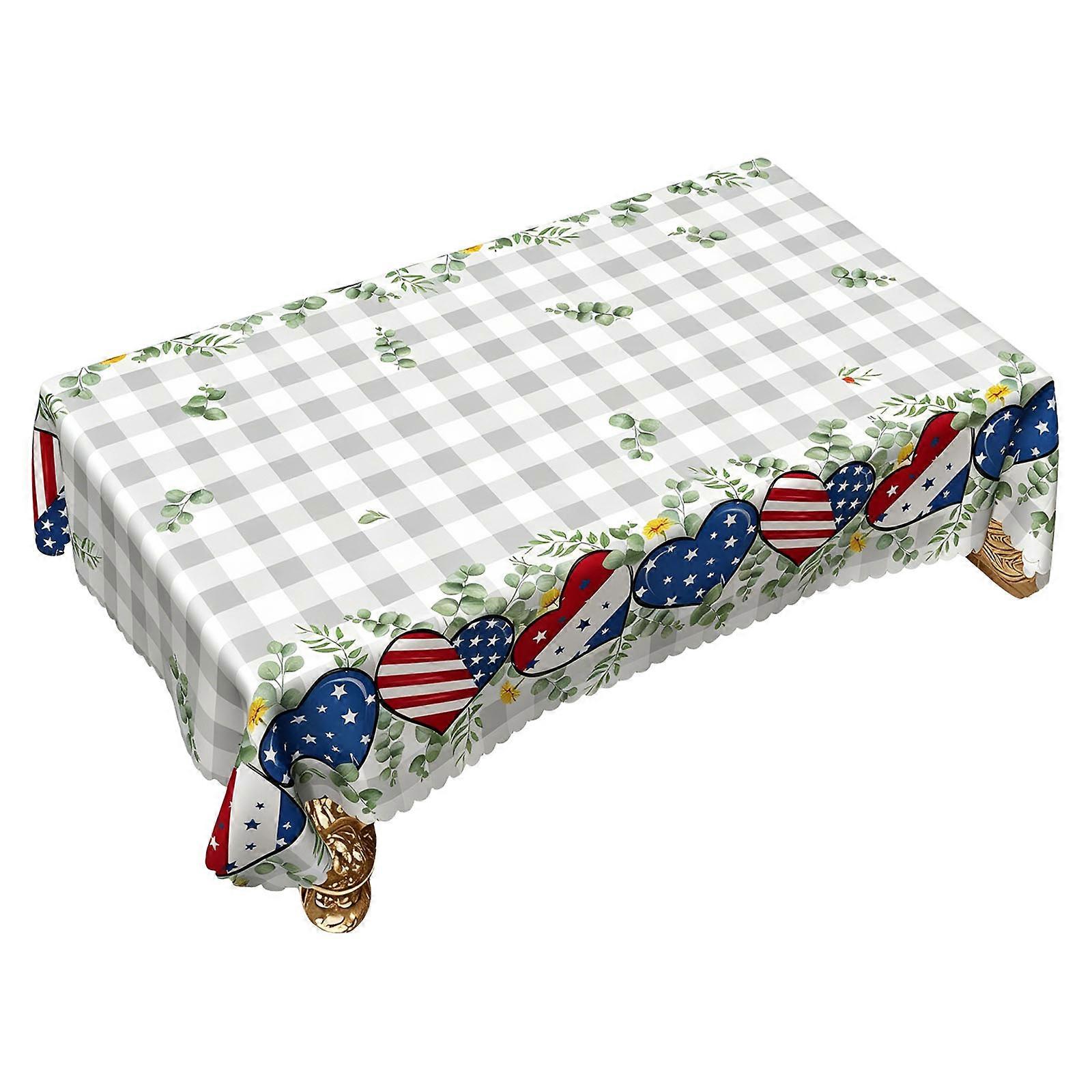 Flannel Fabric Table Cover With US Flag Design Suitable For Round Or Rectangular Tables Multicolor
