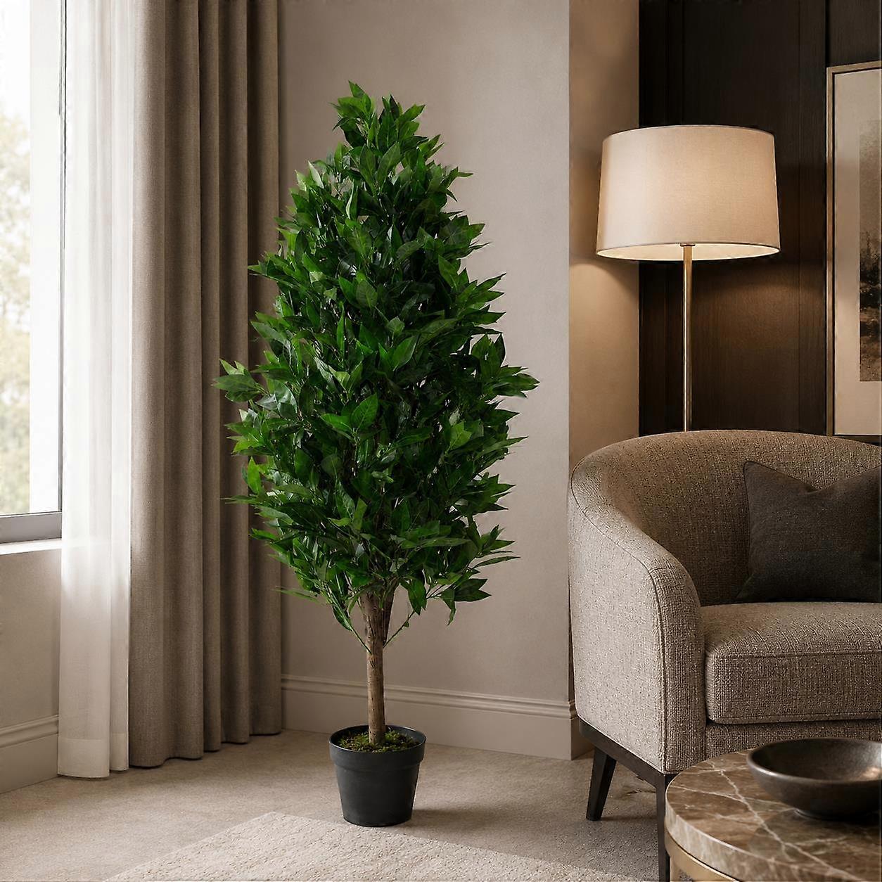 120cm Artificial Bay Cone Laurel Topiary