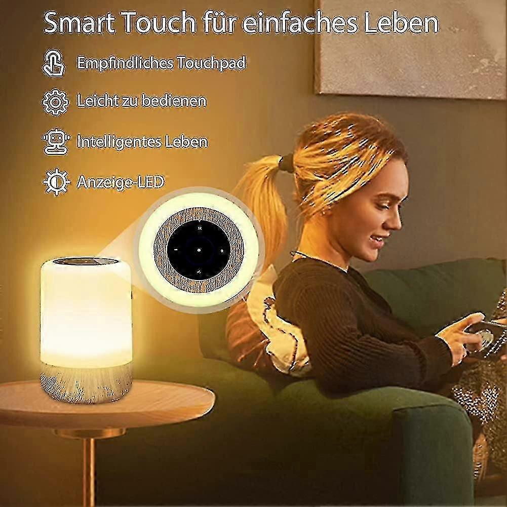 Battery Operated Touch Dimmable LED Bedside Lamp 8 Colors