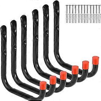 Confezione da 24 cm di ganci portaoggetti a parete per garage, scala, sedie, attrezzi da giardino, tubo flessibile, bici, --