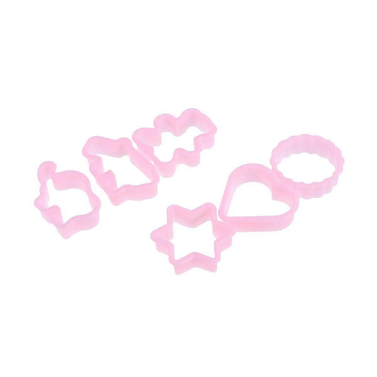 Plastic Cookie Cutter Set 6Pcs Pink for Baking