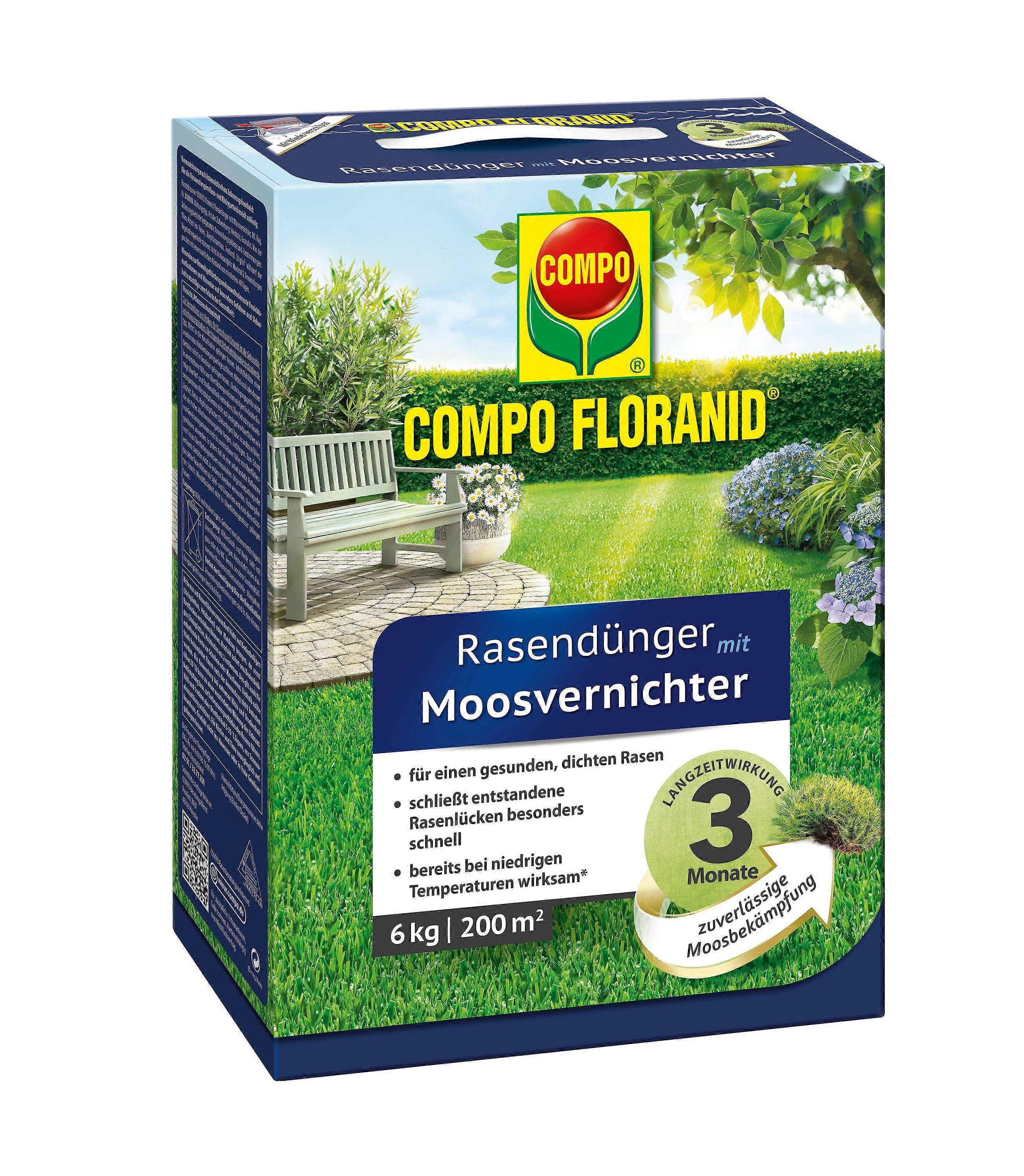 COMPO Rasendünger mit Moosvernichter, 6 kg
