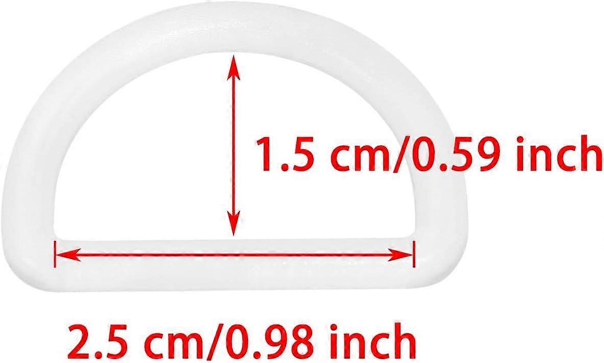 20pcs Clear 1 Inch D Ring, Semi Circular D Ring Buckle, Plastic Buckle Loop Multipurpose Hanging Hook Clips