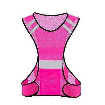 Polyester veiligheidsvest voor nachtelijk fietsen, veiligheidsvest voor wandelen en hardlopen, reflecterend vest met verstelbare veiligheidsbanden, reflecterend veiligheidsvest
