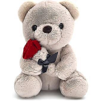 2024 9,8 'Teddybär mit Rose, weiche Plüschbär Puppe Stofftier Spielzeug Valentinstag Dekor Geschenke für sie / Freundin Liebhaber Mama