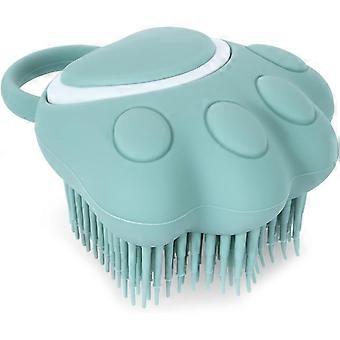 Bath Brush for Dogs and Cats, Silicone Shampoo and Massage Dispenser for Short and Long Haired Dogs and Cats (paw Shaped Blue) 359.