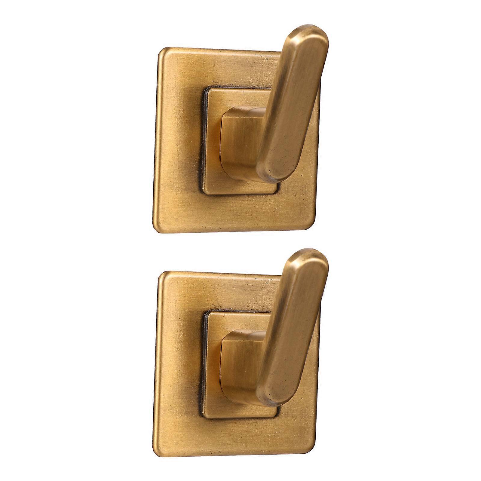 Self Adhesive Hooks Square Base Wall Hooks for Kitchen 2Pcs Rust Resistant
