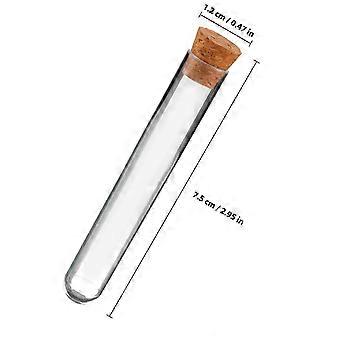 Plastic Test Tubes with Cork Stoppers for Experimental Use 100Pcs Set
