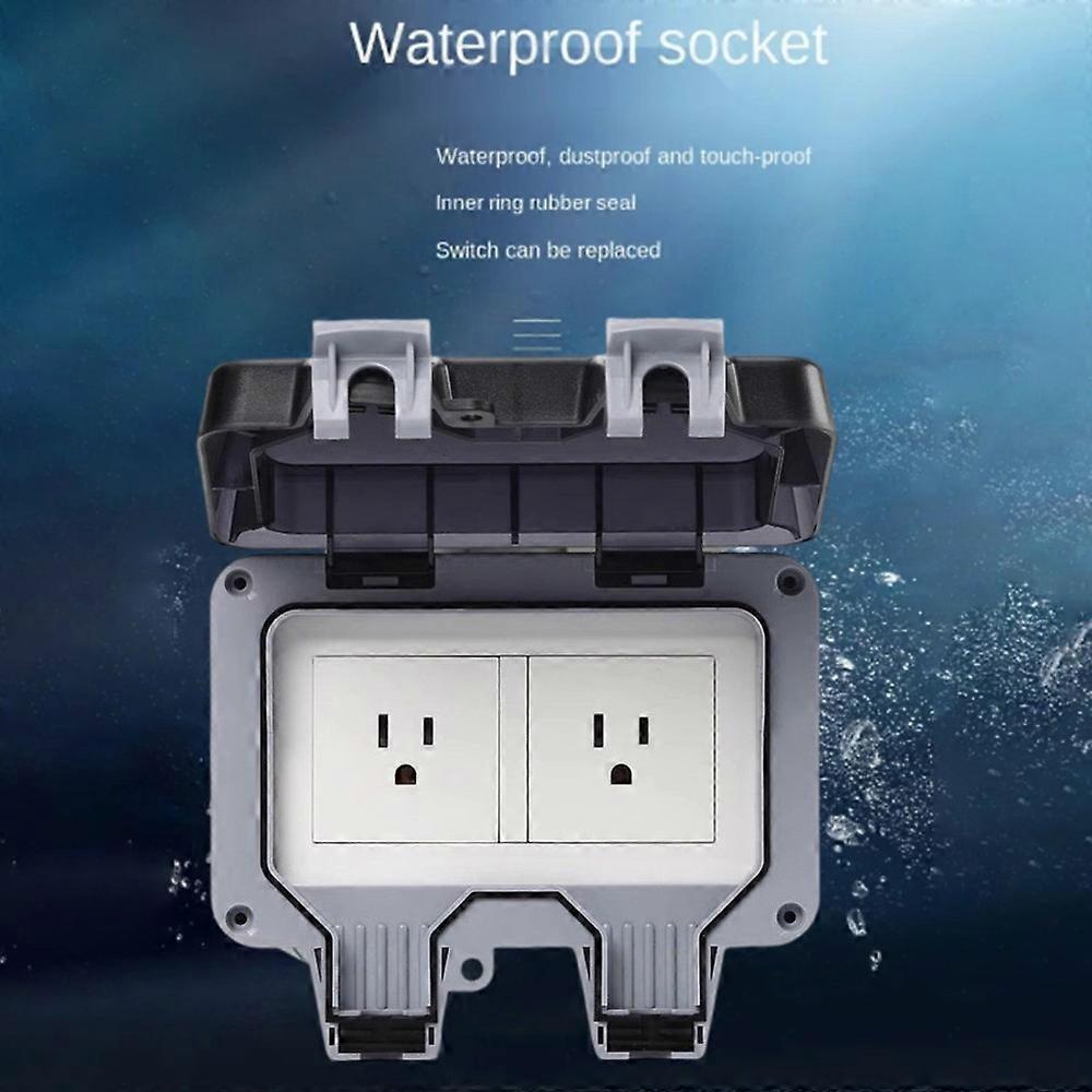 IP66 Rainproof Charging US Socket Rainproof Splashproof Outdoor International Universal Power Socket