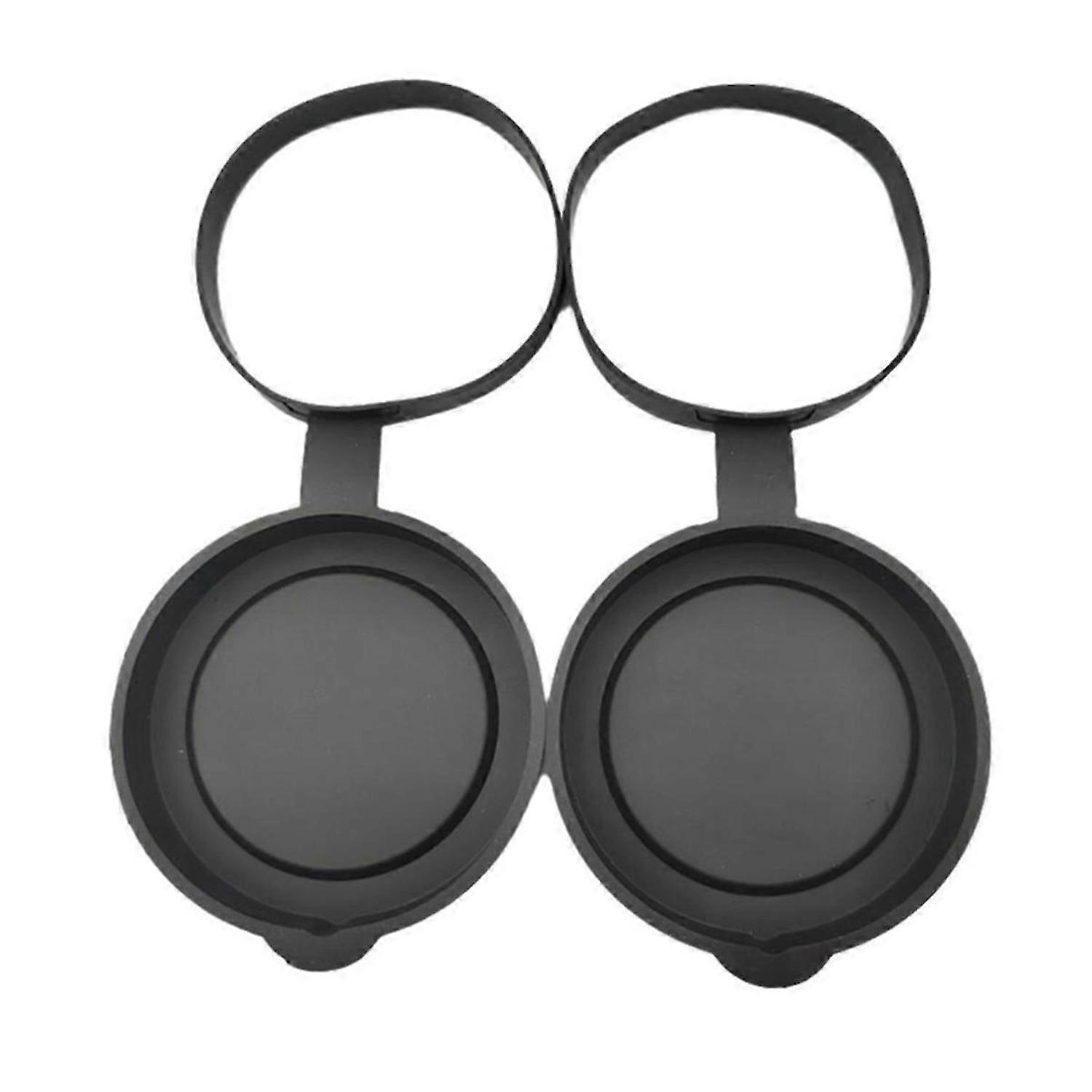 2 Pieces Binoculars Protective Rubber Objective Lens Cap 52-55MM