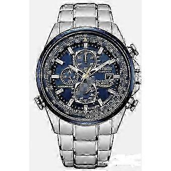 Citizen Blue Angels Eco-Drive Chronograph Herrenuhr mit Saphirglas, Edelstahlgehäuse, blauem Zifferblatt, präziser Zeitmessung im Fliegerstil für jeden Anlass