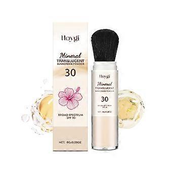 Beskyttende pudder udendørs beskyttelse naturlig lys oliekontrol pudder roterende pudderbørste bærbar makeup 8G