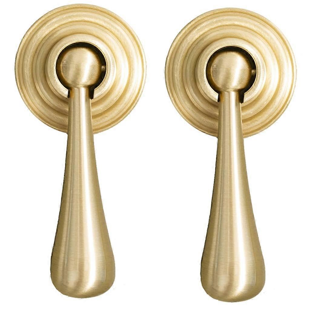 Brass Cabinet Knobs with Gold Antique Finish, Solid Brass Tear Drop Drawer Pulls for Kitchen Dresser (2pcs)