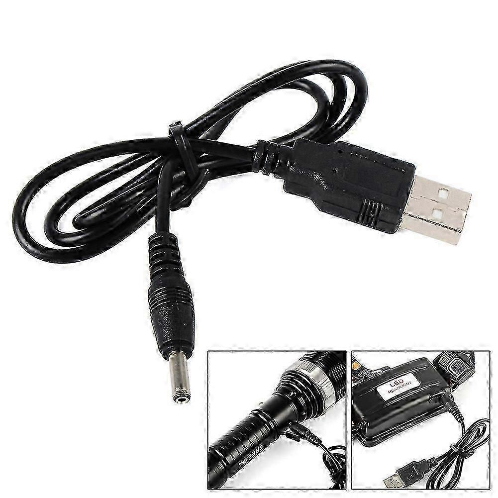 USB Charging Cable for Rechargeable LED Flashlight and Headlight