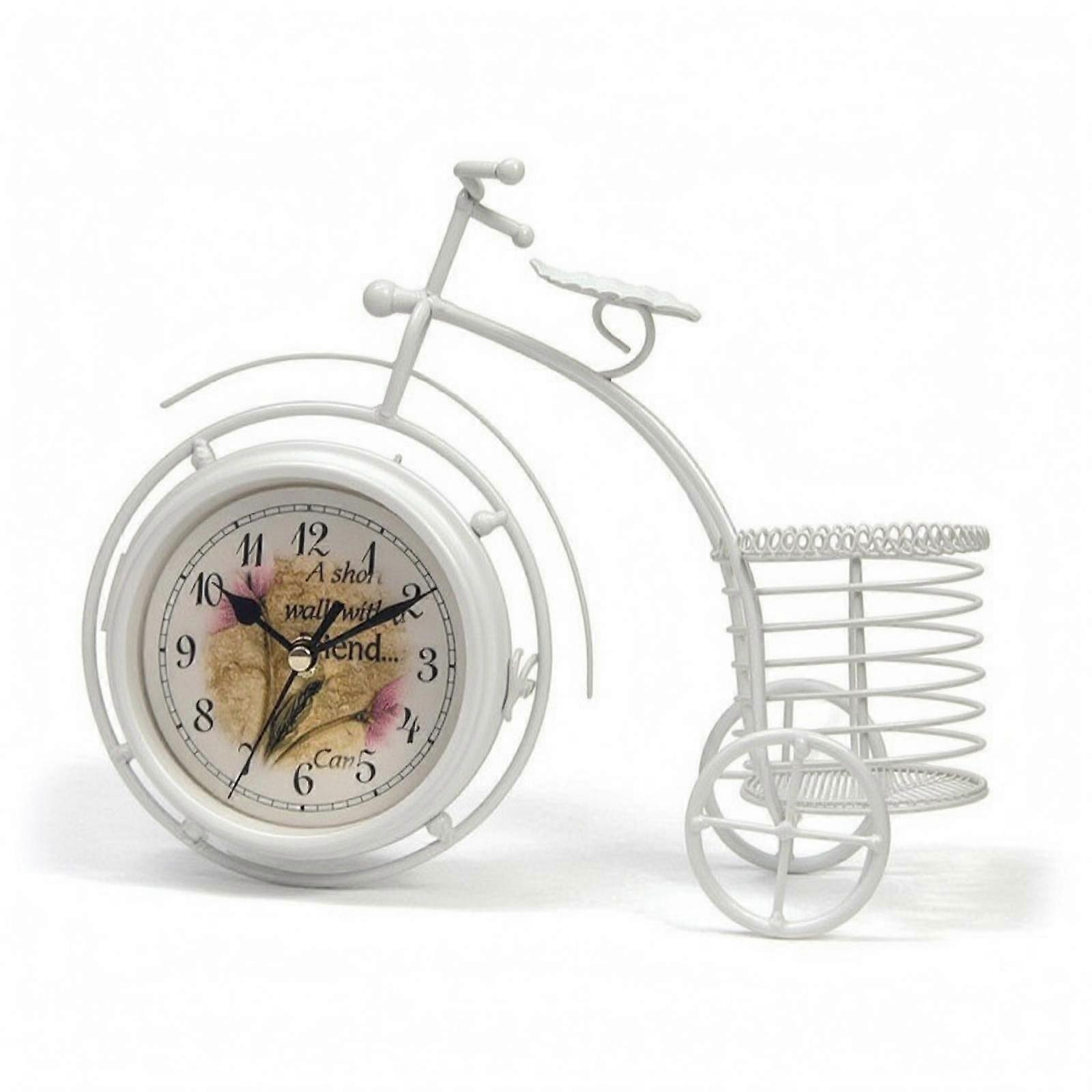 Wire Basket Cycle Clock Iron Double-Sided Cycle Clock Decorative