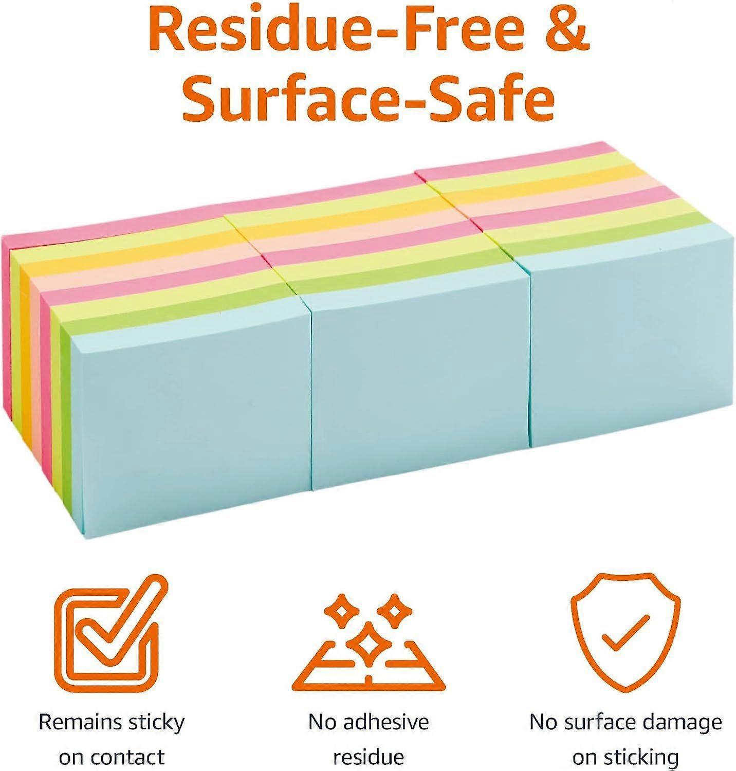 Mini Rectangular Sticky Notes, 1.5 x 2-Inch, Assorted Colors, 24-Pack  1.5"x2"