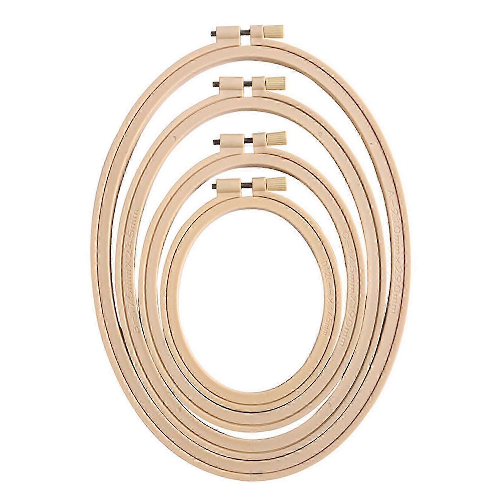 4Pieces Oval Embroidery Frame Spring Clip Stitching Hoop for Sewing Projects