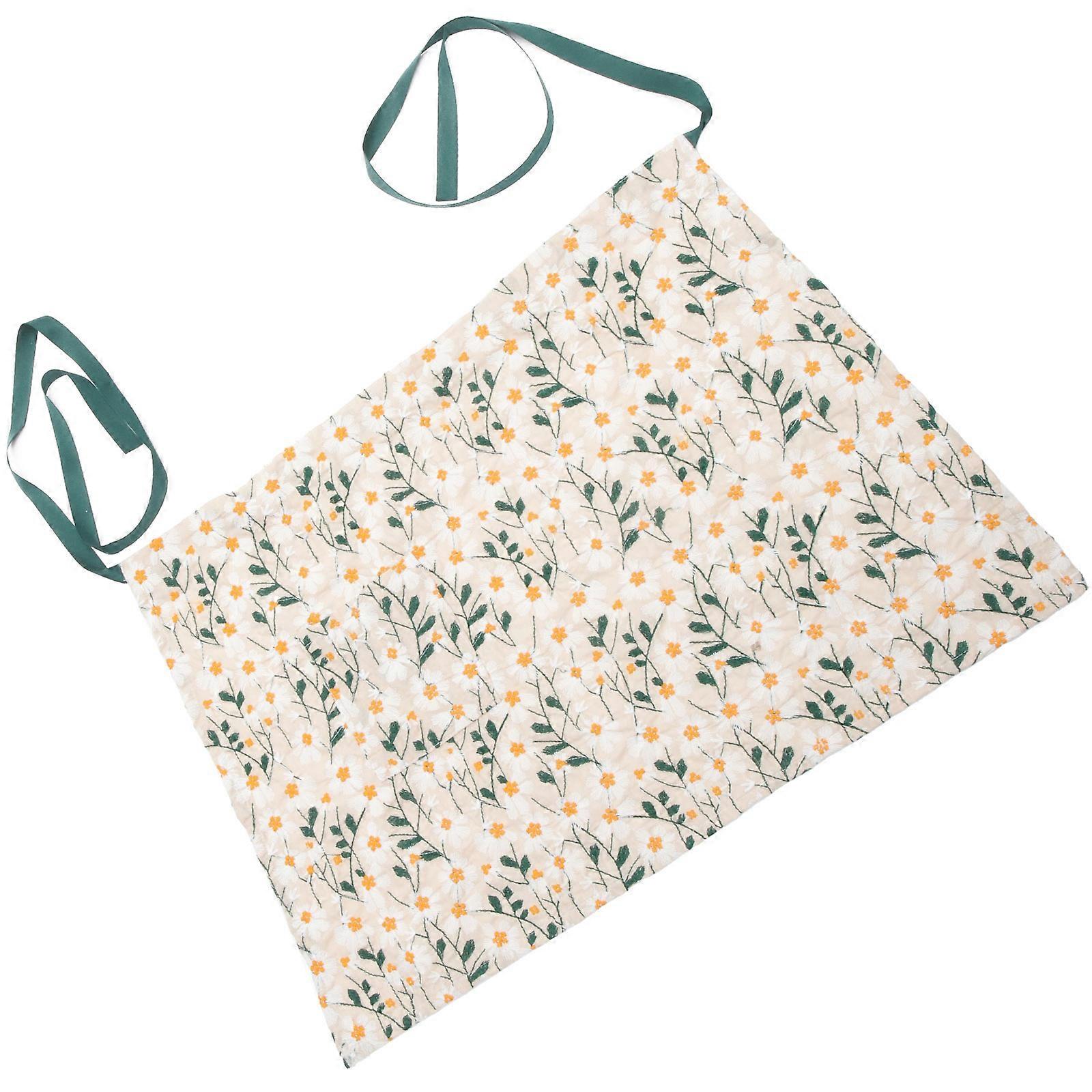 2Pcs Cooking Apron for Home with Daisy Pattern Kitchen Apron