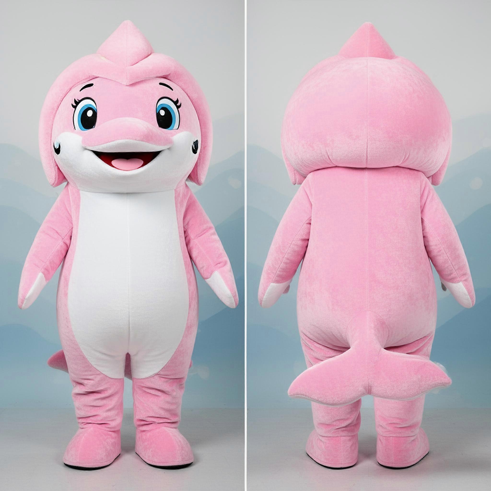 MASTICOT Peach Rounded Beluga Whale Mascot