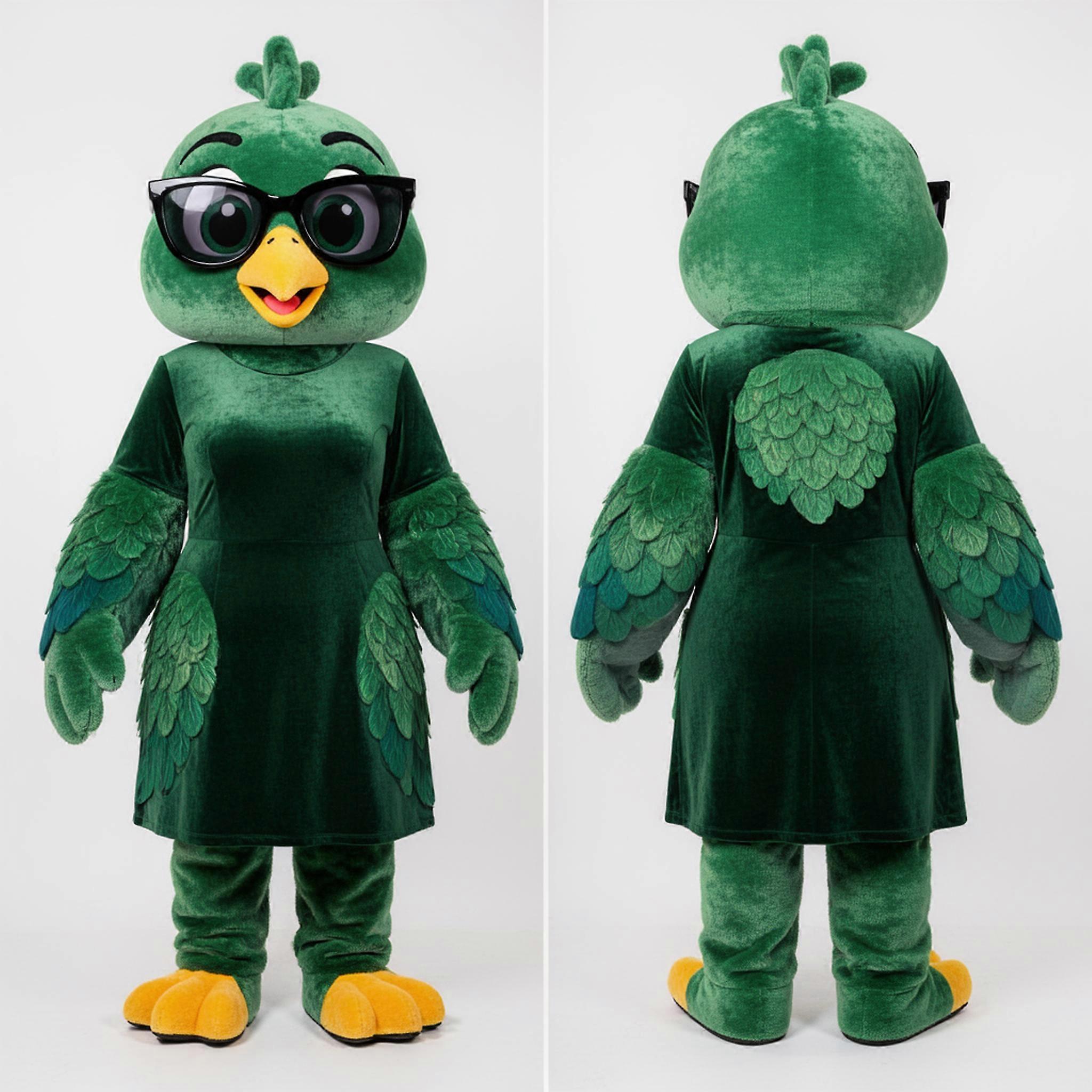 MASTICOT Forest Green Velvety Dove Mascot