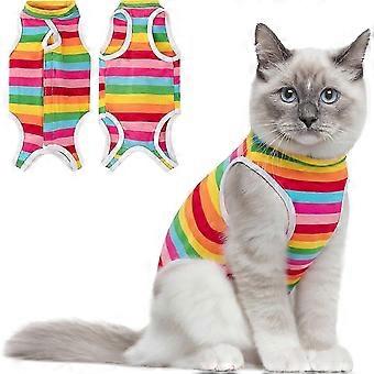 Cat Recovery Suit Female Cats Onesie for Cats, Breathable Cat Surgery Suit for Surgical Abdominal Wounds Skin Diseases, Cute Kitten Spay Recovery Suit