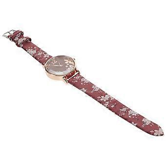 Modieus dameshorloge met quartz uurwerk, chique polshorloge voor meisjes, rode legering.