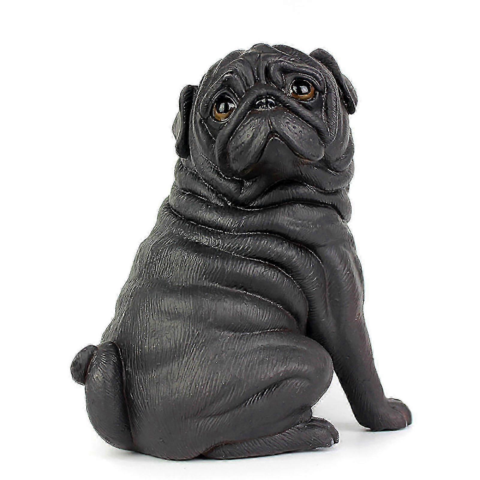 Realistic Reusable Plastic Pug Statue