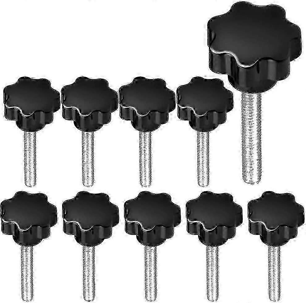 M8 x 40 Star Grip Thread Clamping Knobs with Knurled Screws 10 Pack